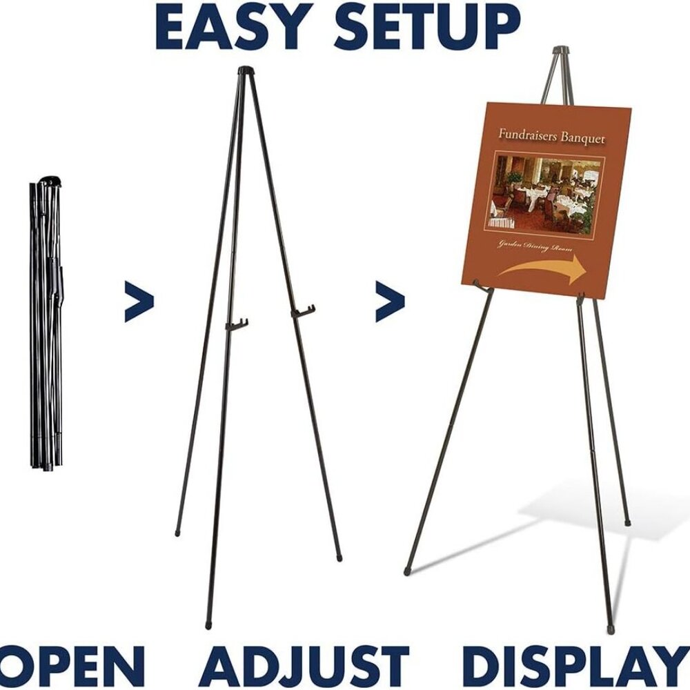 Quartet Black 64" Heavy Duty Collapsible Instant Easel